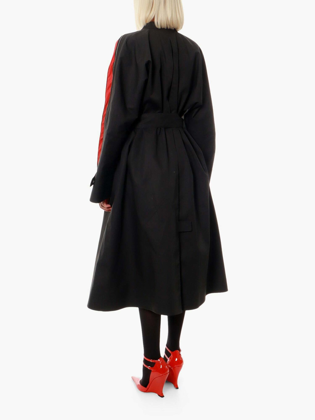 コート FERRAGAMO BLACK COTTON TRENCH COAT Salvatore Ferragamo Belted Cotton Trench Coat With Flap