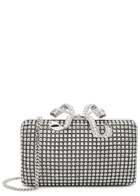 Self-portrait Crystal-embellished Satin box Clutch - Silver - One Size