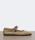 Miu Miu Suede Mary Jane flats