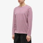 Armor-Lux Men's Long Sleeve Classic Stripe T-Shirt in Purple/Natural