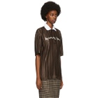 Burberry Brown Oversized Plisse Polo