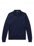 Incotex - Virgin Wool Zip-Up Cardigan - Blue