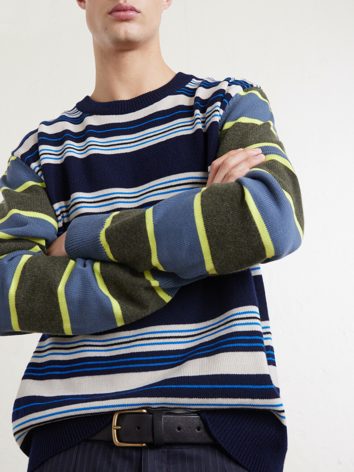 Paul Smith - Striped Wool and Cotton-Blend Sweater - Blue