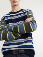 Paul Smith - Striped Wool and Cotton-Blend Sweater - Blue