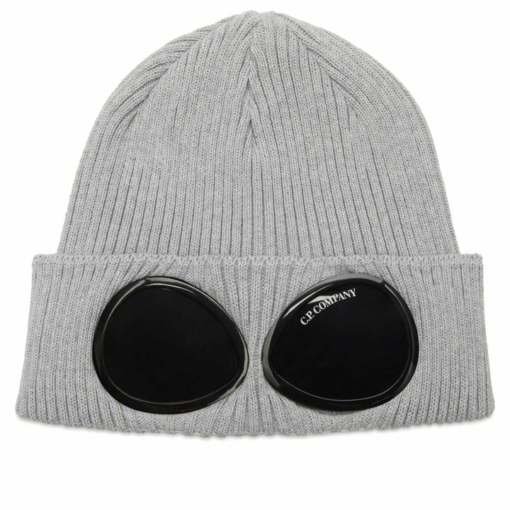 Photo: C.P. Company Men's Cotton Goggle Beanie in Grey Melange 