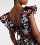 Camilla Crystal-embellished cotton crop top