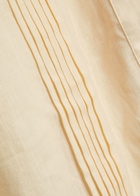 Johanna Ortiz Manly Guayabera Pleated Linen Shirt Ecru