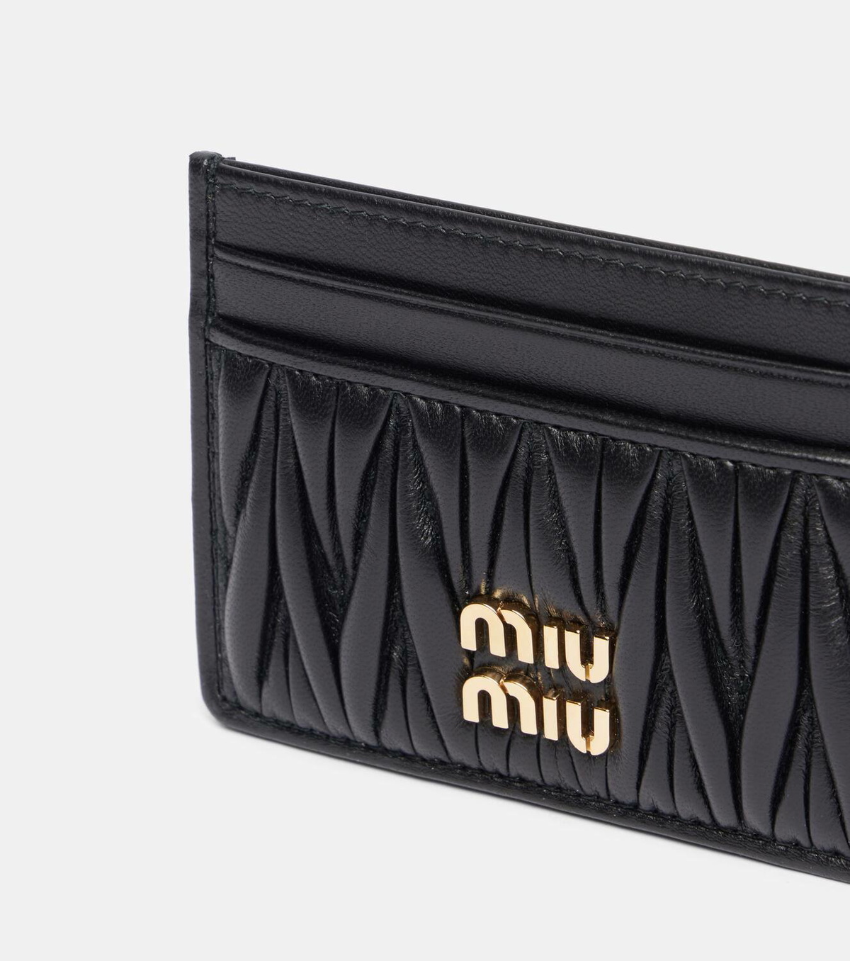 Miu Miu Logo matelassé leather card holder