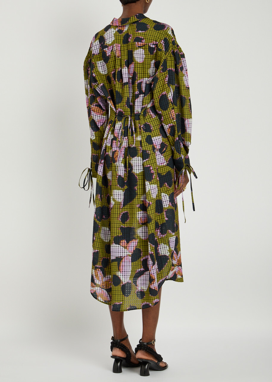 Julia Heuer Fara Floral-print Chiffon Midi Dress Green