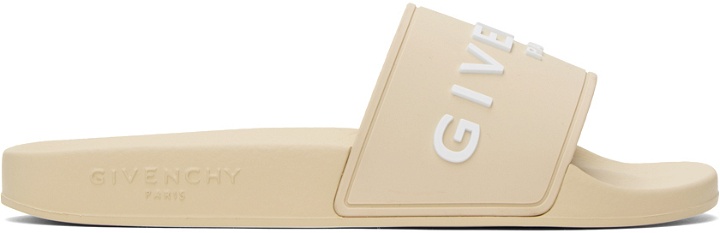 Photo: Givenchy Beige Embossed Pool Slides