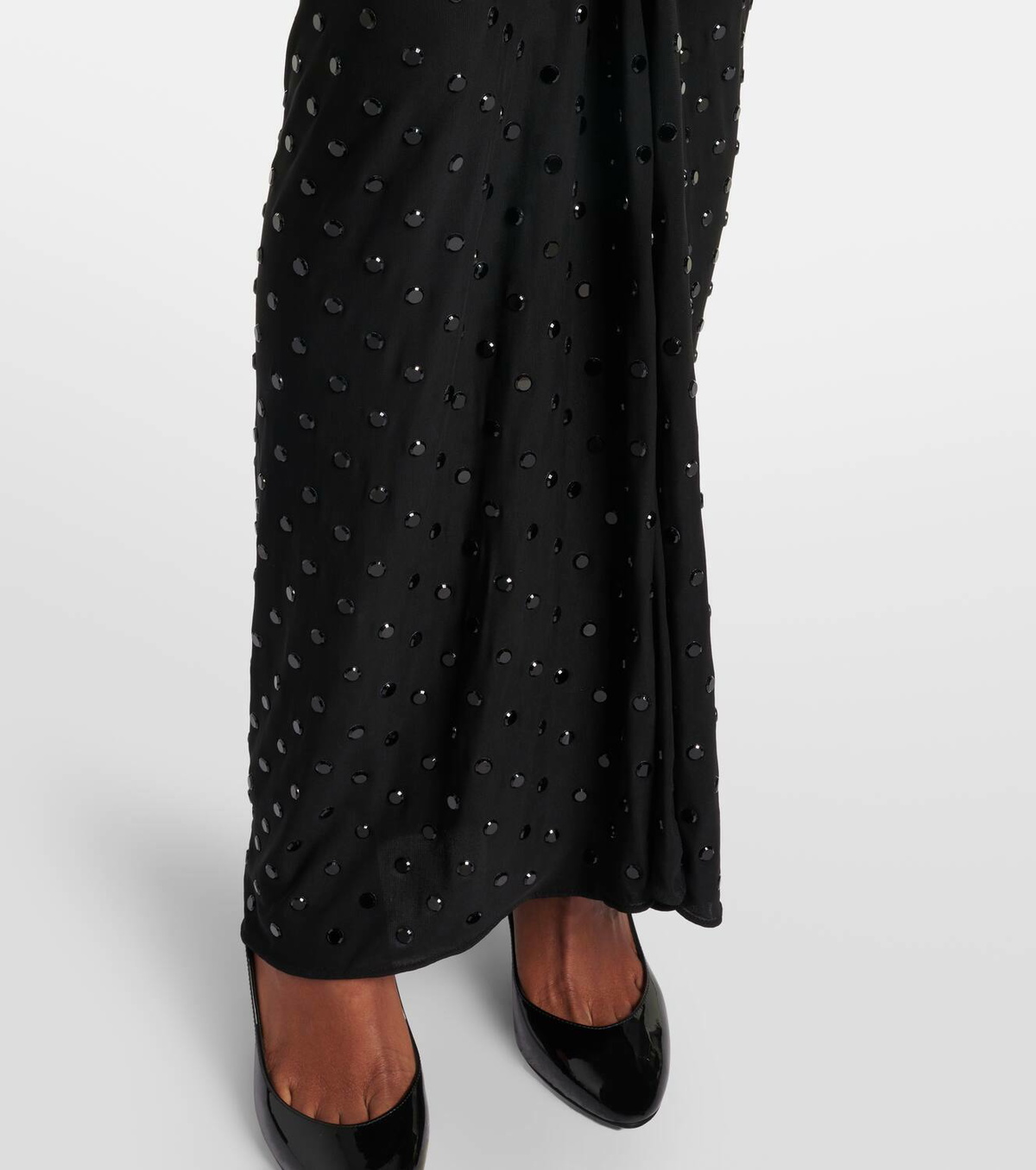 Alaa Embellished ruched jersey maxi dress ALAA