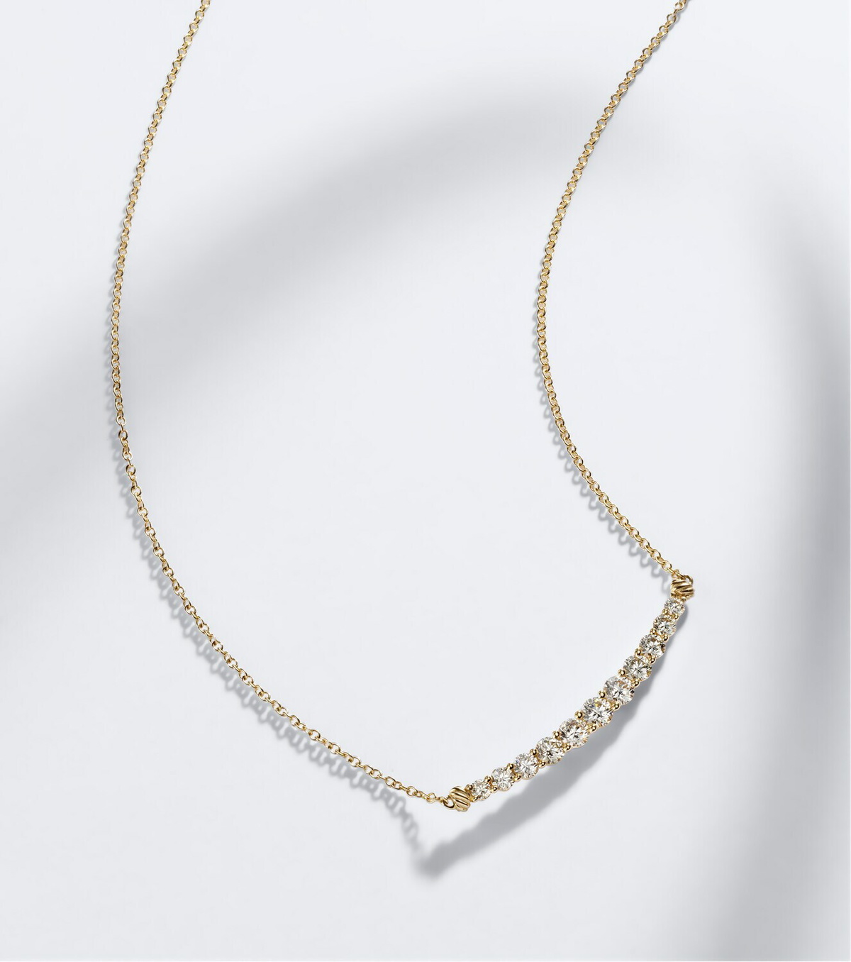 David Yurman Petite Pavé 18kt gold necklace with diamonds