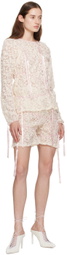 Yuhan Wang Off-White Floral Shorts