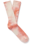 Anonymous Ism - Tie-Dyed Cotton-Blend Socks - Orange
