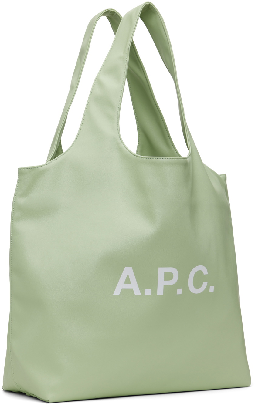 トートバッグ A.P.C. Ninon Shopper Bag - Synthetic - Green A.P.C. Green Ninon Tote A.P.C.