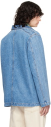 Drake's Blue Five-Pocket Denim Jacket