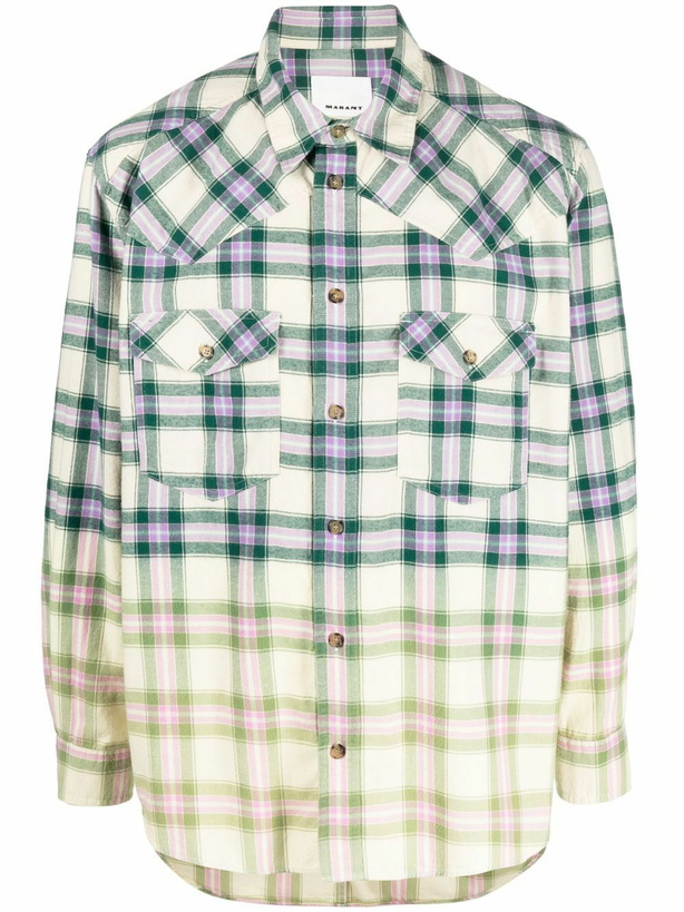 Photo: ISABEL MARANT - Gradient Effect Checked Shirt