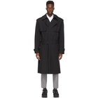 Juun.J Black Over Fit Trench Coat