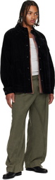 Andersson Bell Black Padded Velvet Denim Shirt