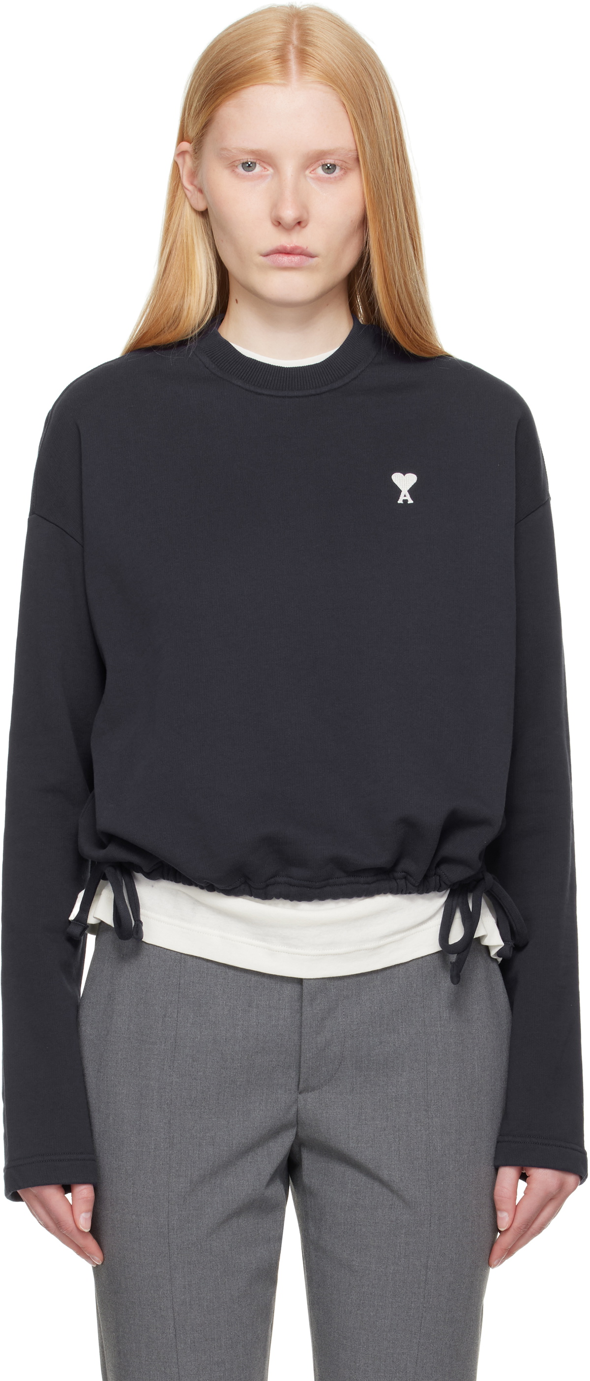 AMI Paris Yellow Ami de Cœur Half-Zip Sweatshirt AMI
