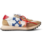Off-White - Leather-Trimmed Shell and Suede Sneakers - Neutral