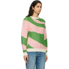 JW Anderson Green and Pink All Over Spiral Jumper