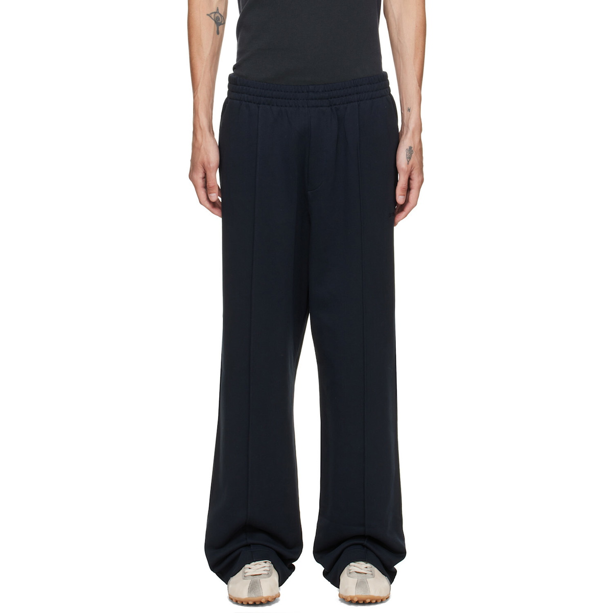 Helmut Lang Navy Logo Sweatpants