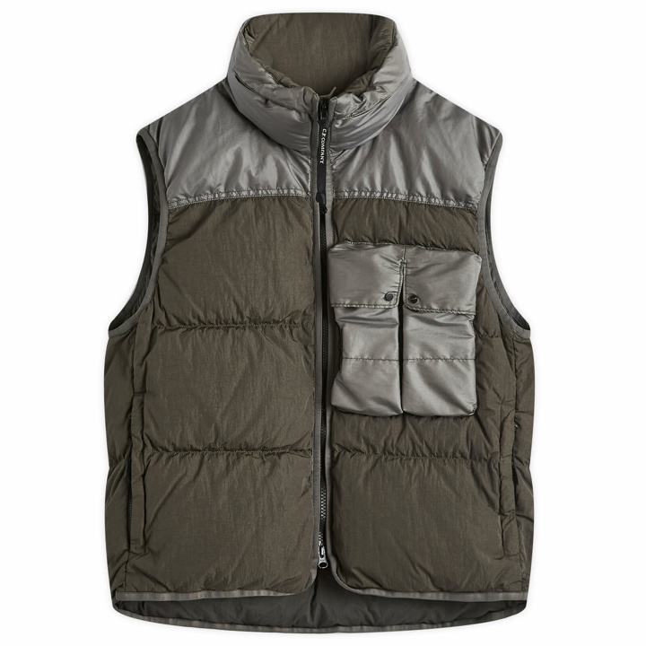 Photo: C.P. Company Men's Chrome-R Mixed Down Vest in Grape Leaf