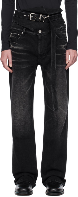 Photo: Y/Project Black Wrap Belt Jeans