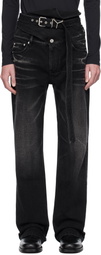 Y/Project Black Wrap Belt Jeans
