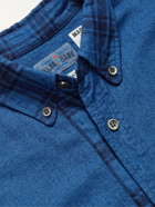 Blue Blue Japan - Button-Down Collar Cotton-Flannel Shirt - Blue