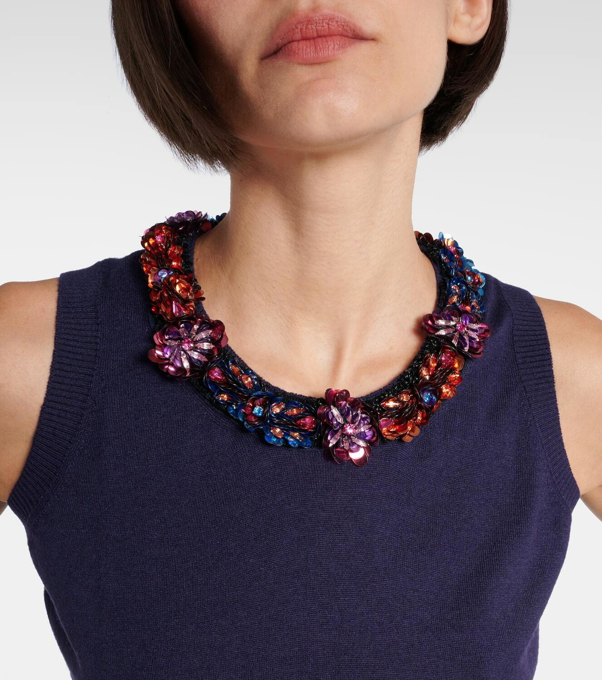 Etro Embellished silk and cashmere top