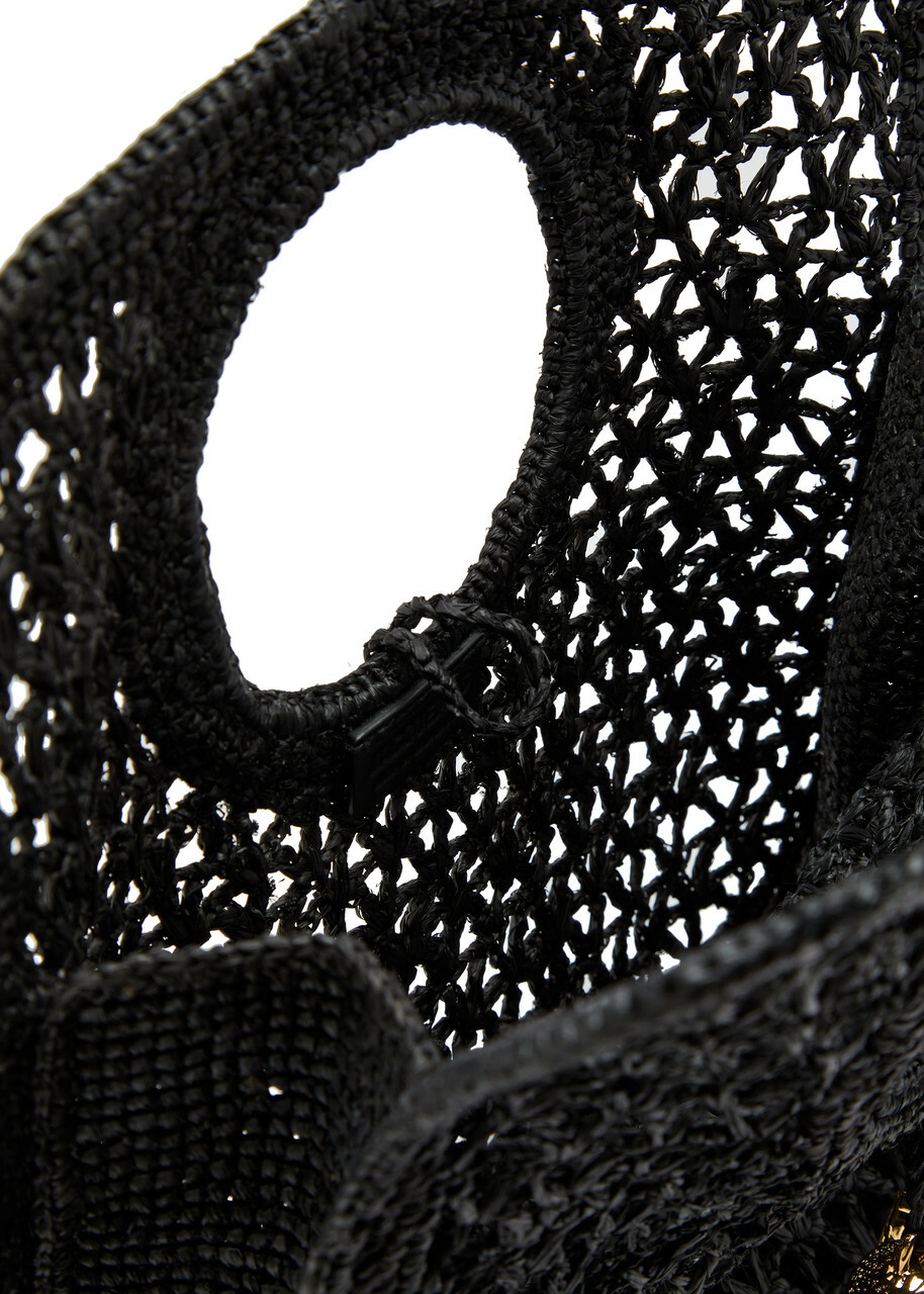 Jacquemus Le Petit Carre Spiaggia Raffia Tote bag - Black - One Size
