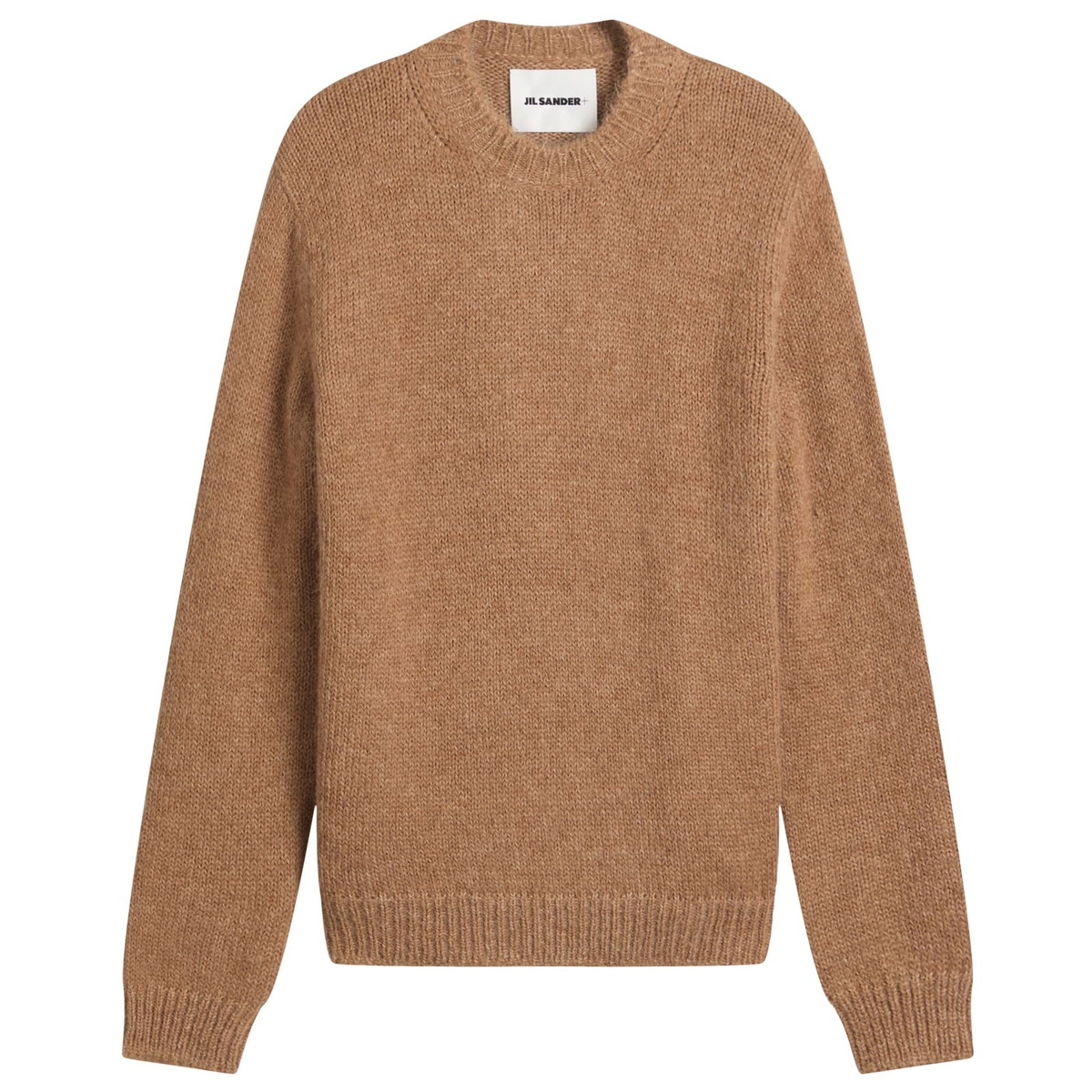 Jil Sander Men's Leopard Mohair Crew Knit in Open Beige Jil