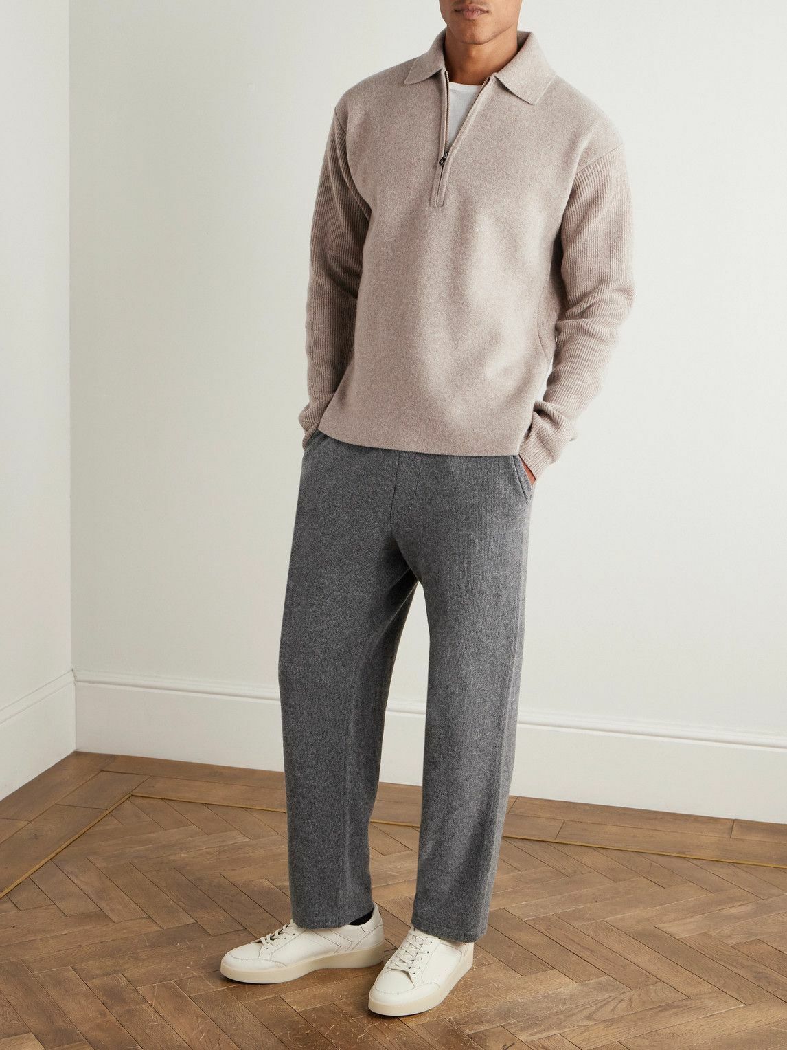 SEASE - Virgin Wool and Cashmere-Blend Half-Zip Sweater - Neutrals