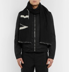 Valentino - Valentino Garavani Logo-Print Wool Scarf - Men - Black