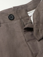 Oliver Spencer - Fishtail Tapered Linen Trousers - Brown