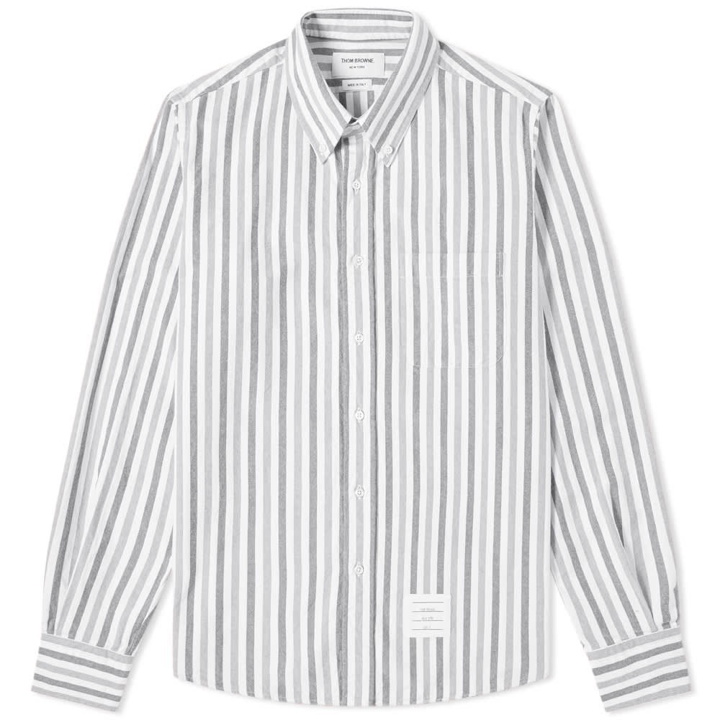 Photo: Thom Browne University Stripe Button Down Flannel Shirt