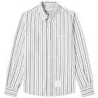 Thom Browne University Stripe Button Down Flannel Shirt