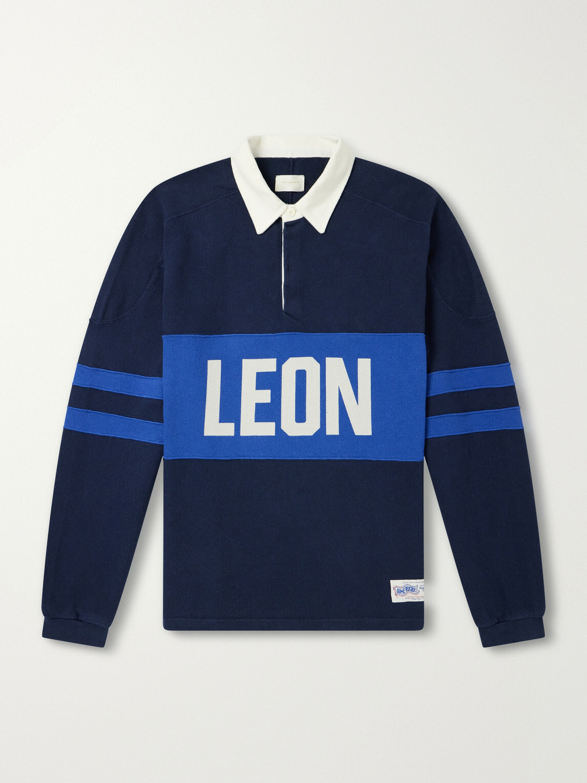 Aimé Leon Dore - Logo-Intarsia Striped Cotton Polo Shirt - Blue