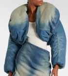 Y/Project Cropped denim puffer jacket