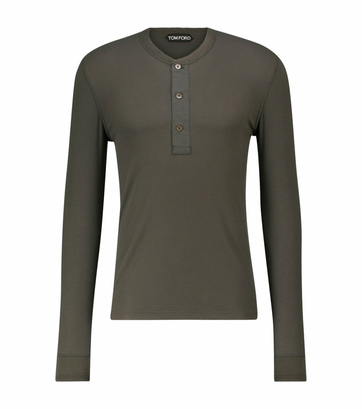 Photo: Tom Ford - Long-sleeved Henley T-shirt