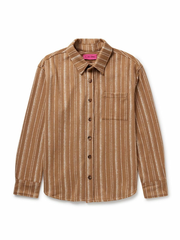 Photo: The Elder Statesman - Baja Striped Wool and Cotton-Blend Overshirt - Brown