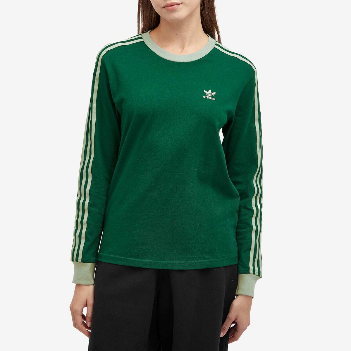 Adidas Women's 3 Stripe Regular Long Sleeve T-Shirt in