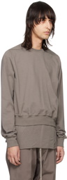 Rick Owens Gray Cropped Sweatshirt