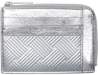 Bottega Veneta Silver Nappa Leather Card Holder