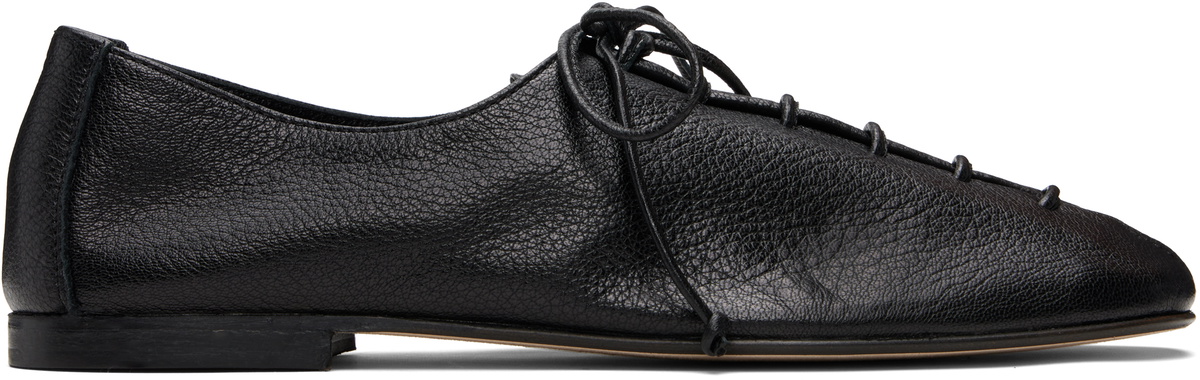 HEREU Black Plegada Supple Shiny Derbys