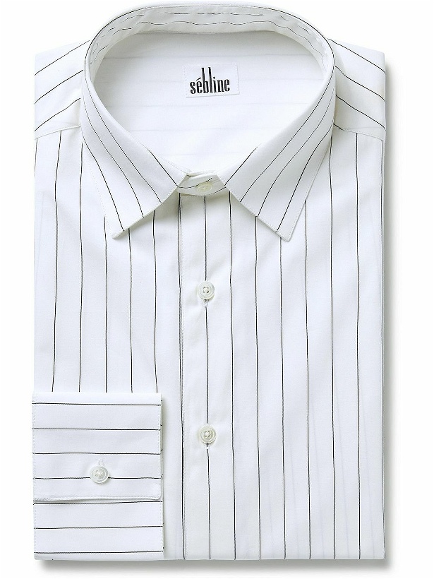 Photo: Sebline - Pinstriped Cotton-Poplin Shirt - White