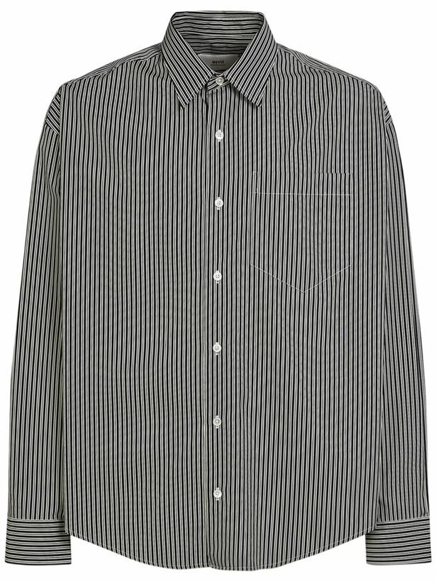Photo: AMI PARIS - Striped Cotton Boxy Fit Shirt