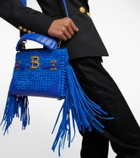 Balmain - B-Buzz fringe-trimmed suede crossbody bag